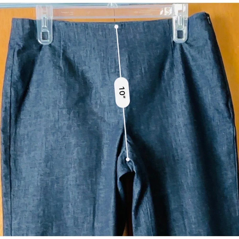 Talbots Petites Womens‎ Stretch Dark Wash Cropped Jeans Capri Pull-Up Sz10